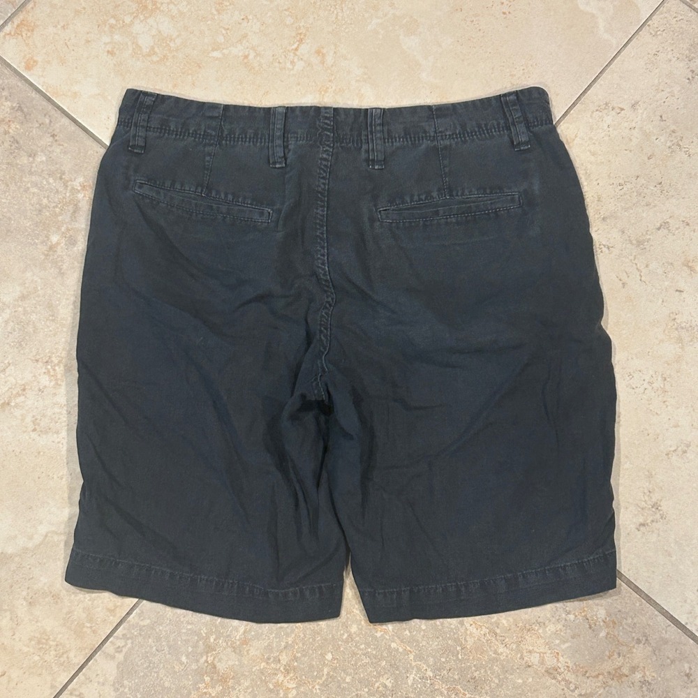 Gap Short Mens 32x10 Washed Black Linen Cotton Chino Lightweight 201283-00 - Picture 7 of 8